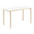 Artek Aalto Table Rectangular in Birch with white HPL top against a white background