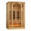 Saunas Golden Designs Sunrise 2 Person Full Spectrum Infrared Sauna with Himalayan Salt Bar GDI-8020-03 