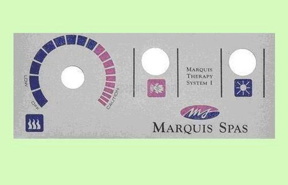 Marquis Spas 650-0014, Marquis Spas Baker Hydro, 1 Pump System Topside Panel Overlay 