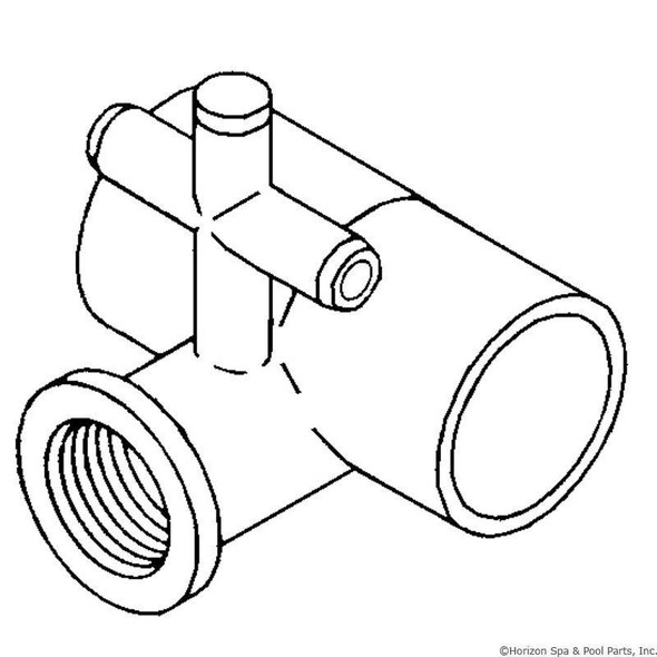  1" Ozone Cluster Jet Tee Body, 3/8" b air tee x 1"s water (212-9800) 