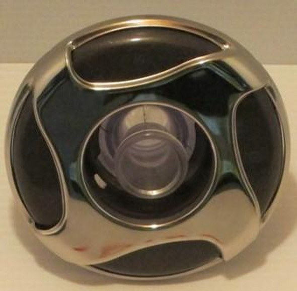 Dynasty Spas 4 3/16" Dynasty Spa Jet, Poly Storm, Large Face, Threaded, Directional, Mtl/Blk, Glo, 4 Swirl, 2015, 15186  Dynasty Spas 4 3/16" Dynasty Spa Jet, Poly Storm, Large Face, Threaded, Directional, Mtl/Blk, Glo, 4 Swirl, 2015, 15186