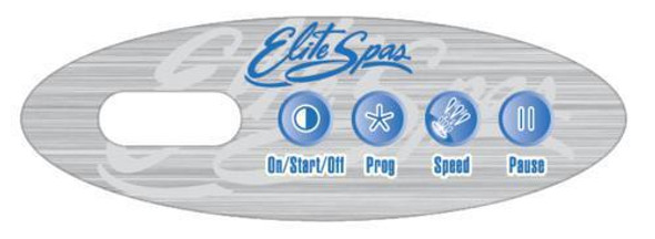 Elite Spas 107604 Elite Spas Topside Overlay, ES Sequencer, 4 Button  Elite Spas 107604 Elite Spas Topside Overlay, ES Sequencer, 4 Button