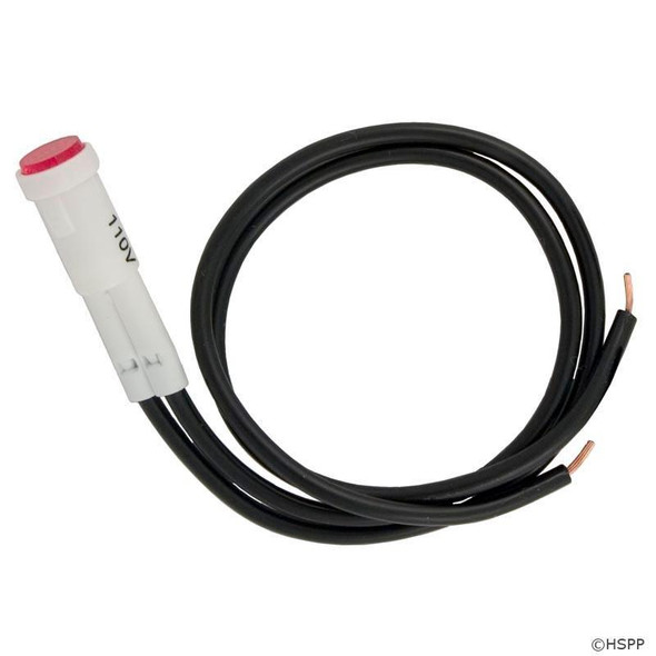  Indicator Light, 115v, 1/4 Hole Size, Push Thru, Red 
