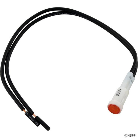  Indicator Light, 230v, 1/4 Hole Size, Push Thru, Red 
