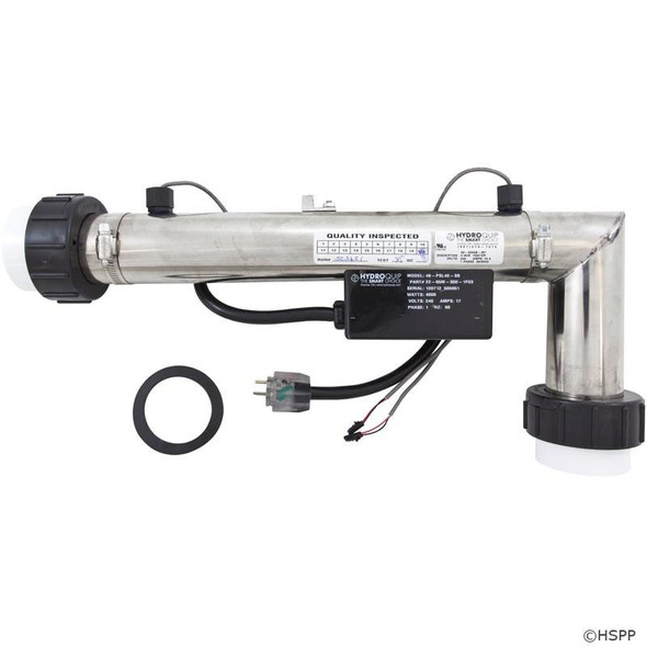  Heater, FloThru, PS-B Series M7, L-Shape, 230v, 4kW, 24"Cord 