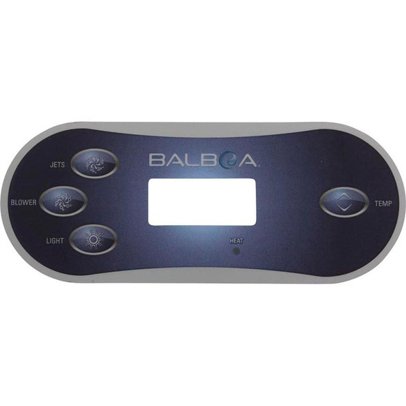  Balboa 4 Button Overlay,  VL406T, Jets, Bl, Light, Temp 