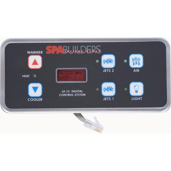 6 Button Topside, Spa Builders, LX-15. P1, P2, Bl, Lt 3-00-0140   6 Button Topside, Spa Builders, LX-15. P1, P2, Bl, Lt 3-00-0140