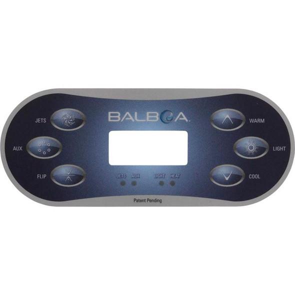  Overlay, Balboa BP Series, TP600, 6 Button, P1, Aux, Flip, Temp, Lt 