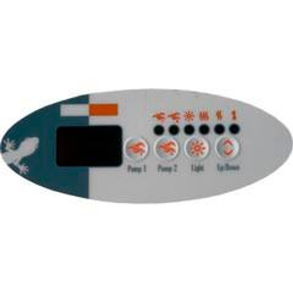  4 Button Overlay, Gecko TSC-9-GE2, 4 Button, P1, P2, Light 