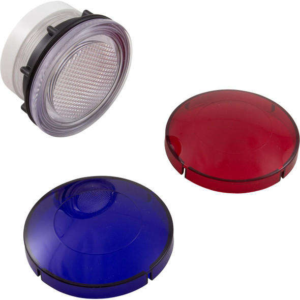  Light Lens Kit, O`Ryan, 2-1/2"hs, 3-1/4"fd, Red&Blue Reflector 