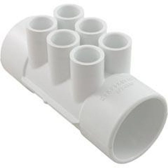 Manifold, 1/2" Slip, 6 Port, Flow Thru, 2" Slip x 2" Slip, 672-4110   Manifold, 1/2" Slip, 6 Port, Flow Thru, 2" Slip x 2" Slip, 672-4110