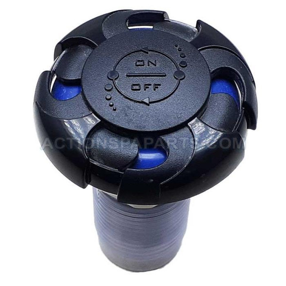  CAL SPAS 1" AIR CONTROL VALVE,  VELOCITY BLACK, BLUE CAP, CLEAR WALLFITTING,NUT & GASKET 