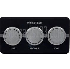  Spa 3-Button Panel Kit Black/Chrome (Air) 