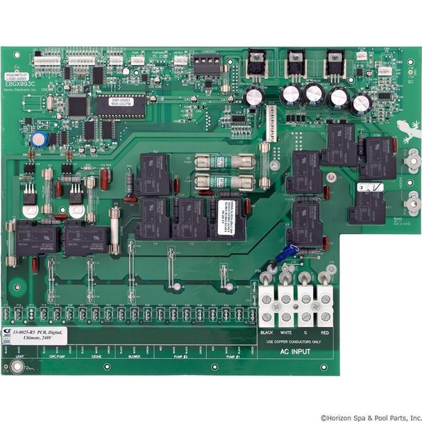  Hydro-Quip Circuit Board Ultimate+ Dig 240V most 8600/9600 Prior 5/03 (Rev.8) (33-0025-R8) 610304, 9286-07 