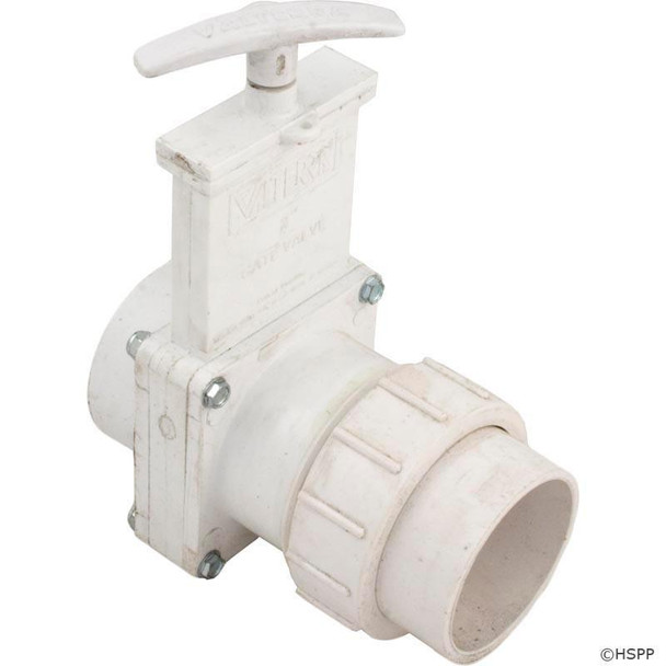  2" SxS(UN) Single Union Spa Gate Valve, PVC-White, 6216 DISCONTINUED 