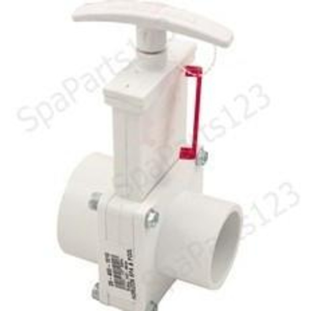 1-1/2" Spa Gate Valve, SxSpg, PVC-White, 6102 