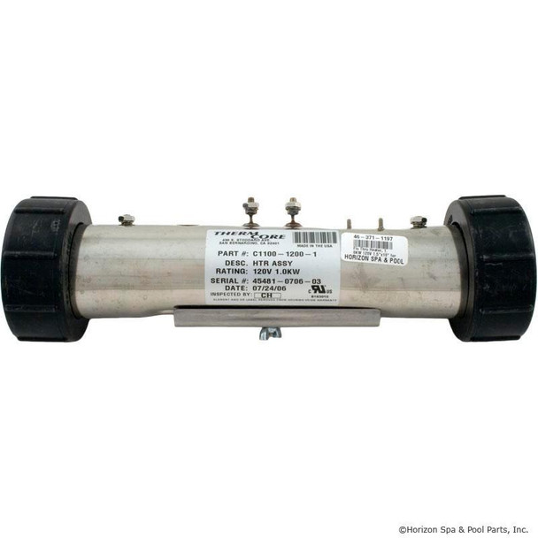  10" HydroQuip Flo Thru Heater, 1.0KW 120V 1.5" x 10" (C1100-1200-1) 1 