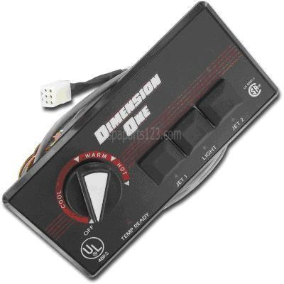 Dimension One Spas 01560-43, D1 Spas Topside, 3 Button Upper Control, For '91 and Older Models 