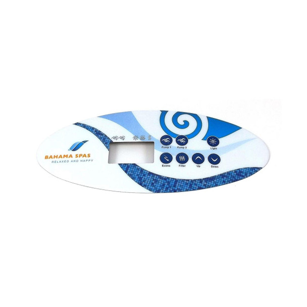 Dynasty Spas 12462 Dynasty Spas Topside Overlay, K-52, SSPA-MP, 2 Pump, Bahama Logo  K-51-DY5 