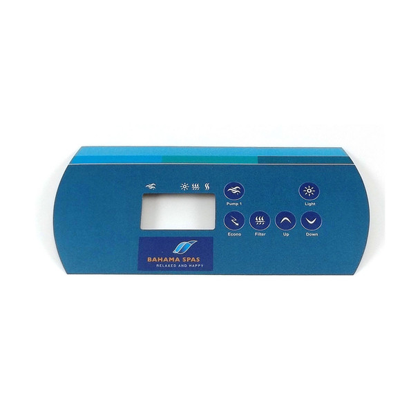 12663 Dynasty Spas Topside Overlay, K-85, IN.XE. 1 Pump, Bahama Logo