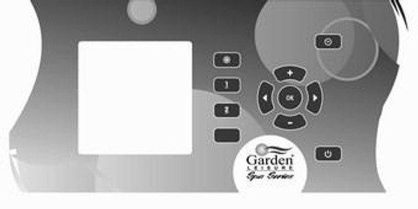 Dynasty Spas 14364 Dynasty Spas Topside Overlay, K-600, IN.XM, Garden Leisure Logo, 2012  LED  Dynasty Spas 14364 Dynasty Spas Topside Overlay, K-600, IN.XM, Garden Leisure Logo, 2012  LED