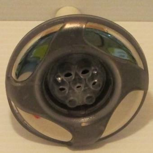 Dynasty Spas 3" Dynasty Spa Jet, Mini Storm, Threaded, Multi Massage, LED, Gry/Mtl, 4 Swirl, 14533 