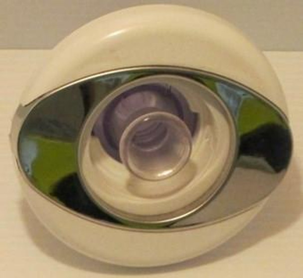 Dynasty Spas 4 3/16" Dynasty Spa Jet, Poly Storm, Large Face,Threaded, Directional, Mtl/Wht, Glo, Ovo, 2013, 14785 