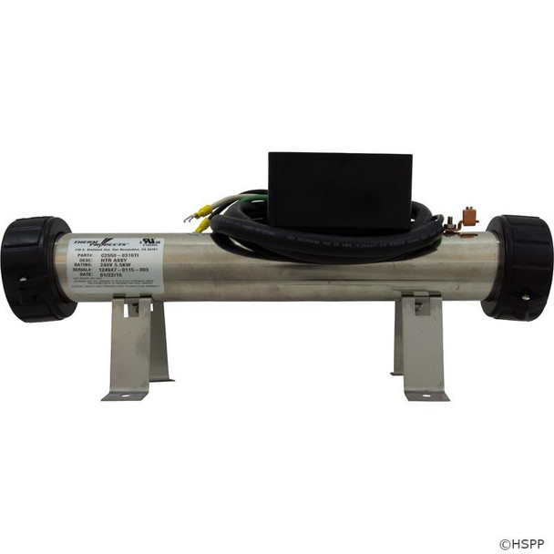  Heater, FloThru, 15" x 2", 230v, 5.5kW, 48" Cord, Titanium 