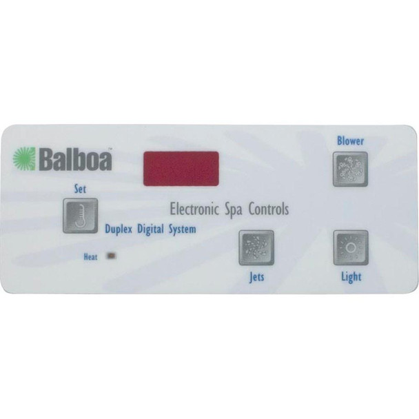 Balboa 4 Button Overlay, BWG Duplex Digital, Jet/Blower/Light, LED 10307 