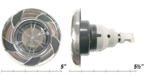  5" CAL SPAS Jet Insert (Pst) 5 Inch Power Storm Wagon Wheel Int. Motion Escutcheon with Metal - Black, PLUCS2295191SL 