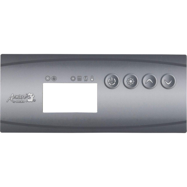  4 Button Overlay, Gecko in.k19, P1, Lt, Temp Up, Temp Down 