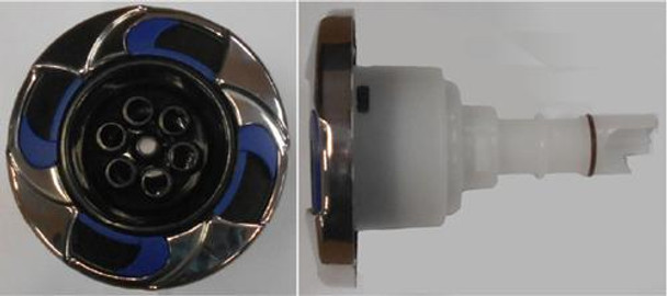  Cal Spas Jet Insert (3M) 3" Veloctiy Int Massage; Stainless Escutcheon, Blue Insert, Black Flange, Black Eyeball (29930-142-400) 