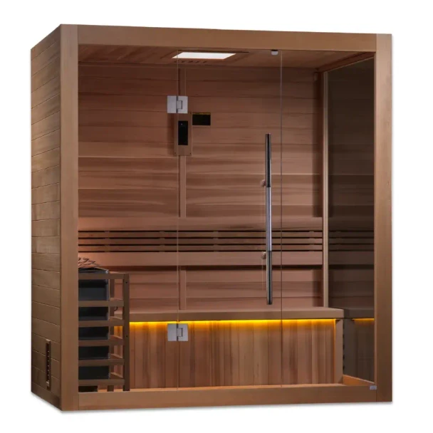 Saunas Golden Designs Forssa 3-4 Person Traditional Sauna – Canadian Red Cedar Interior GDI-7203-01 