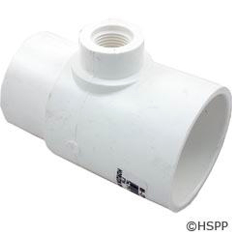 Spa Plumbing Tee, 2"s x 2"spg x 1/2"fpt