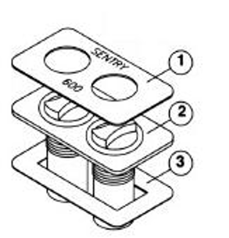 6540-353 Sundance® Spas Air Control Assembly, Sentry 600 (Dark)