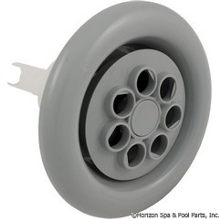 5" Spa Jet. Face Cyclone Twin Spin 7 Hole, Scalloped Face Gray-White