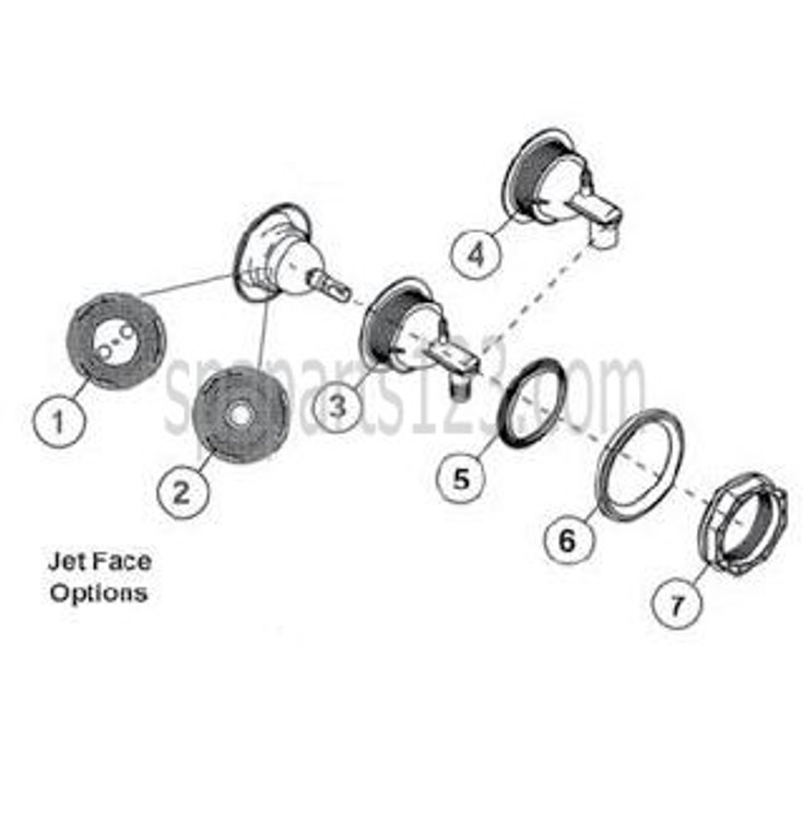 (4) 6540-301 Sundance® Spas Jet Back, 0.75 Slip