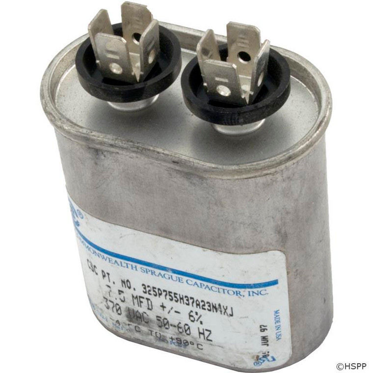 Run Capacitor 7.5 MFD, 370v, 2" x 2-5/8" oval