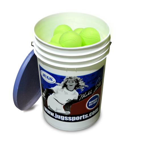 Bucket of JUGS Realistic-Seam Sting-Free Softballs Bucket of JUGS Realistic-Seam Sting-Free Softballs