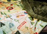 Travel Map Throw Plush Blanket - 50" x 60"