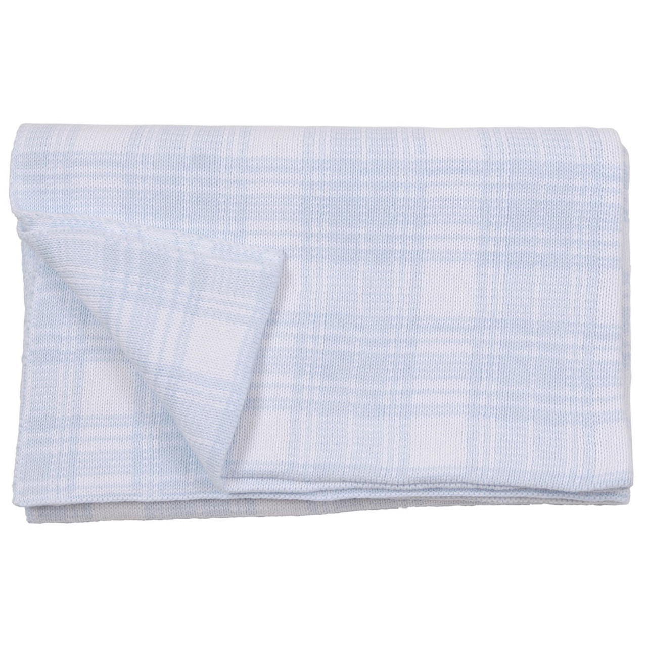 Plaid Baby Blanket Blue Baby Crossing