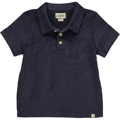 Terry Toweling Polo - Navy