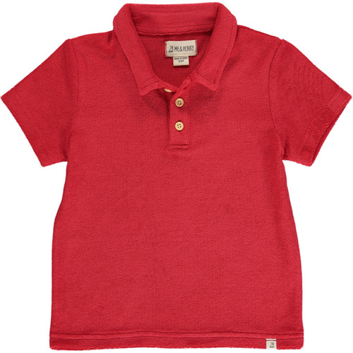 Terry Toweling Polo - Red - Toddler
