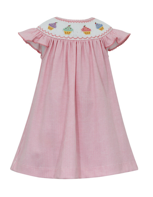 Pink Checkered Cupcake Bishop Dress - Toddler