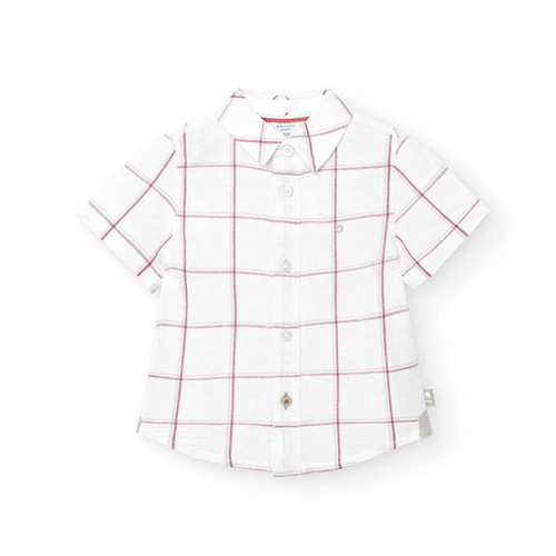 White & Red Button Down