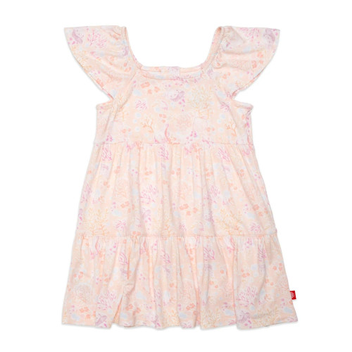 Coral Floral Tiered Dress - Toddler