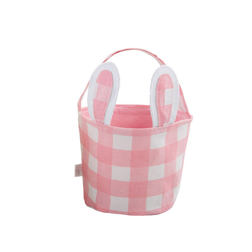 Girl Pink Check Basket