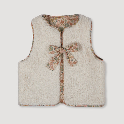 Reversible Garden Flower Sherpa Vest