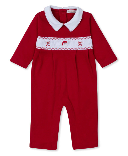 Holiday Medley Santa Hand Embroidered Collar Playsuit