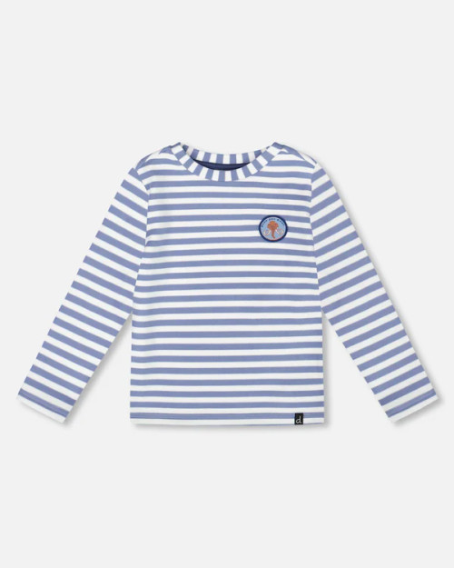 Dusty Blue Stripe Long Sleeve Top - Toddler